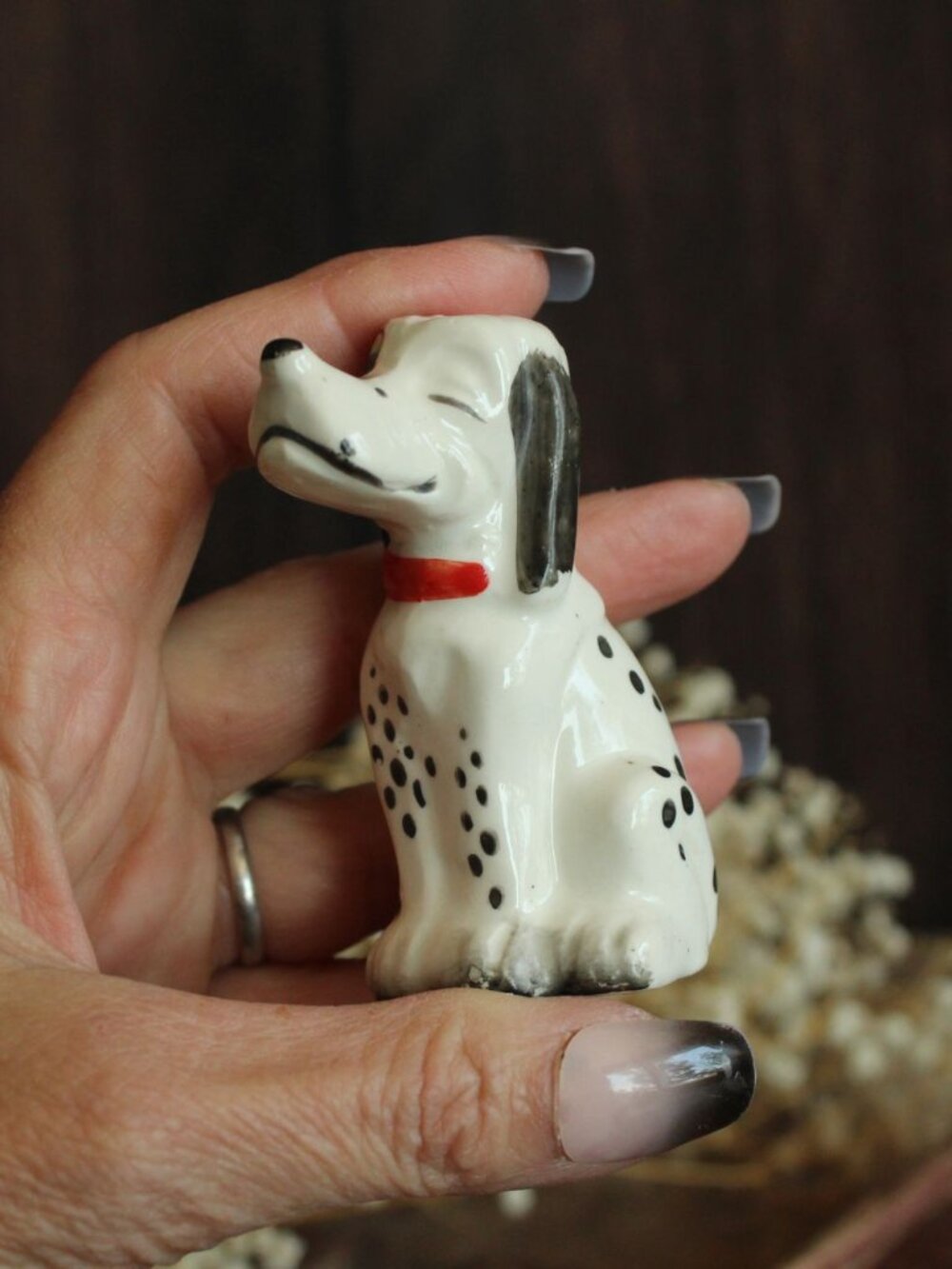 Vintage 1950s Salt and Pepper Shaker, Dalmatian Dog S & P, Collectible Kitchen - Picture 3 of 10